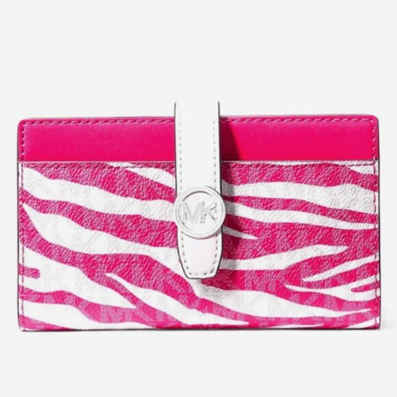 Michael Kors Handbags - ‼️LOW START‼️ NWT - Michael Kors Greenwich Medium Zebra Signature Logo Wallet
